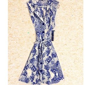 Mlle Gabrielle Women’s medium sleeveless button down wrap dress